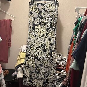 INC International Concepts Black and Cream Maxi Skirt